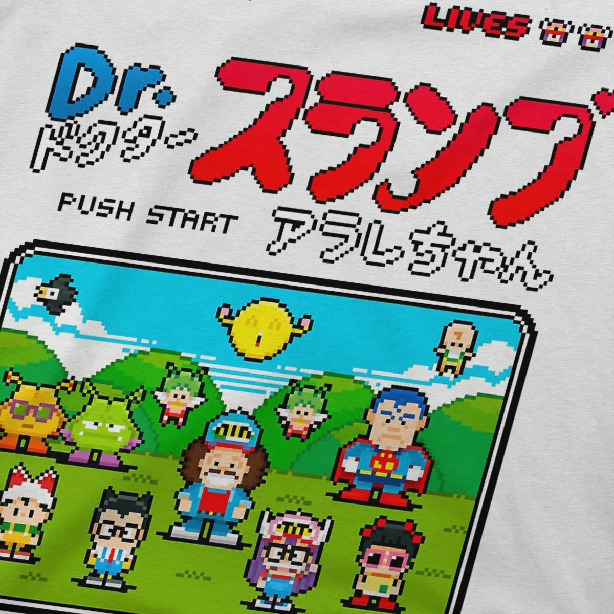 Dr Slump Arale Press Start Tshirt Graphic Men Tops Vintage Alternative Summer Polyester Clothes Harajuku T Shirt