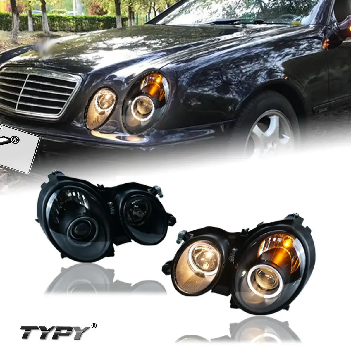 Car lights LED Head lamps For mercedes benz clk w208 1997-2003 Auto modified start dynamic lens headlight assembly