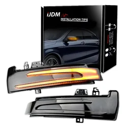 iJDM Dynamic Amber Turn Signal LED Light Side Mirror Indicator For Mercedes Benz W204 CLA A B C E S GLA GLK CLS Class W176 W212