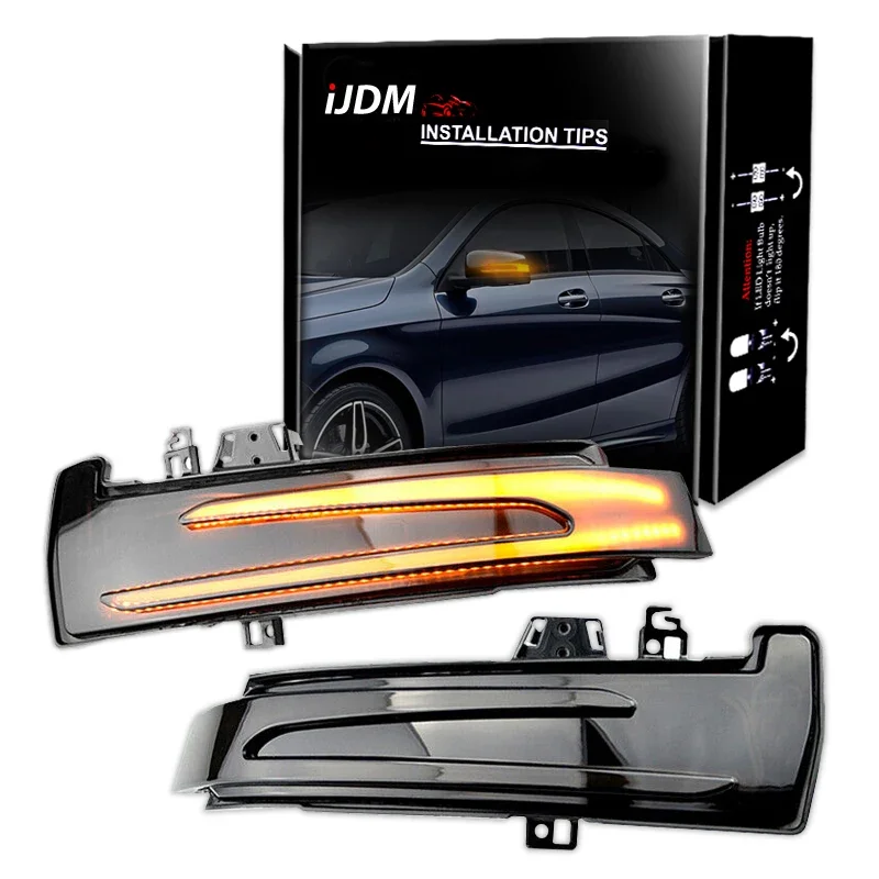 iJDM Dynamic Amber Turn Signal LED Light Side Mirror Indicator For Mercedes Benz W204 CLA A B C E S GLA GLK CLS Class W176 W212