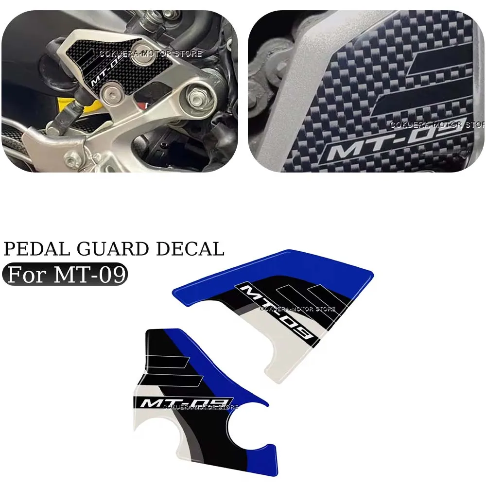 

For MT-09 MT09 mt09 mt 09 Motorcycle Accessories Pedal Guard Protective 3D Sticker Waterproof Sticker