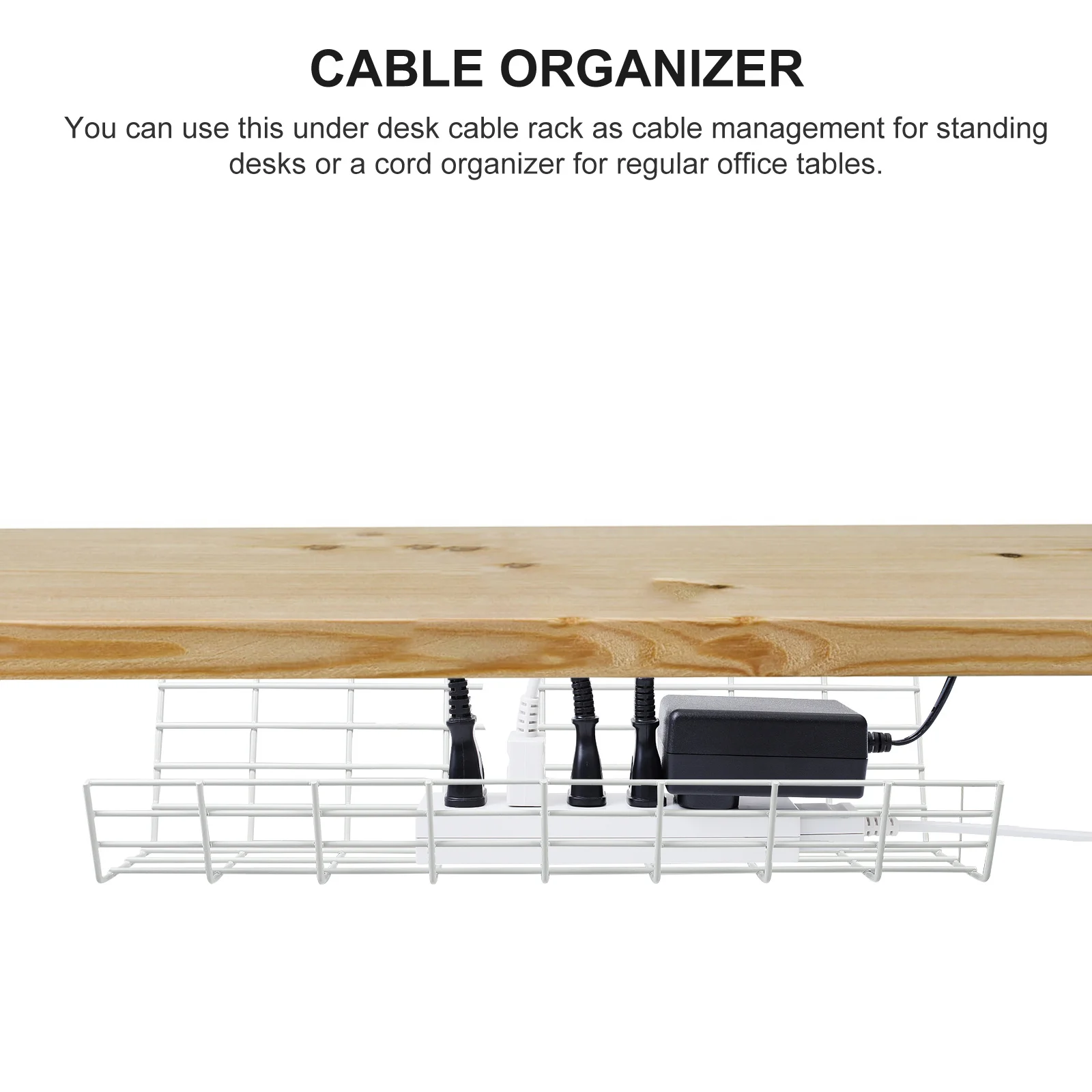 Onder het bureau beheerrek Compacte kabelorganizer voor snoeropslag Zware ijzerdraadhouder Kabelbeheerplank voor thuis