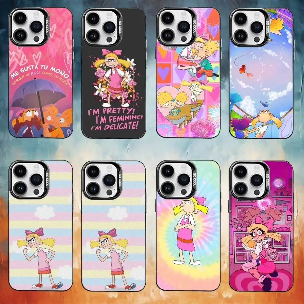 

Hey A-Arnold Helga Phone Case For iPhone17,16,15,14,13,12,11 Plus,Pro Max Black Candy Matte Shockproof Cover