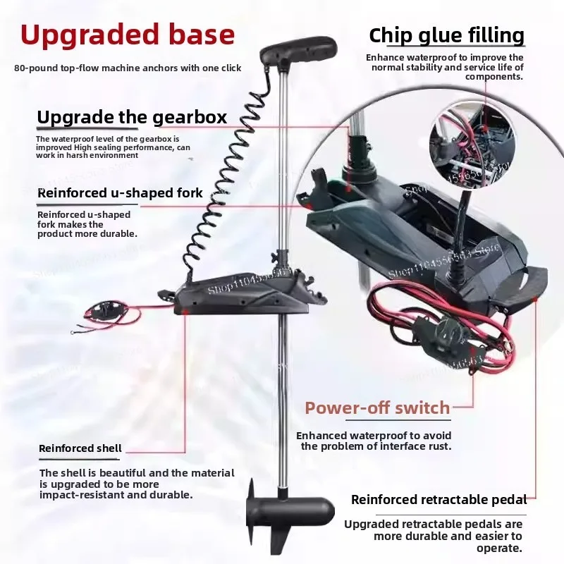 55LBS Marine Electric Thruster, GPS Positioning & One-Click Anchoring, Mobile-Controlled for Counter-Current Operation
