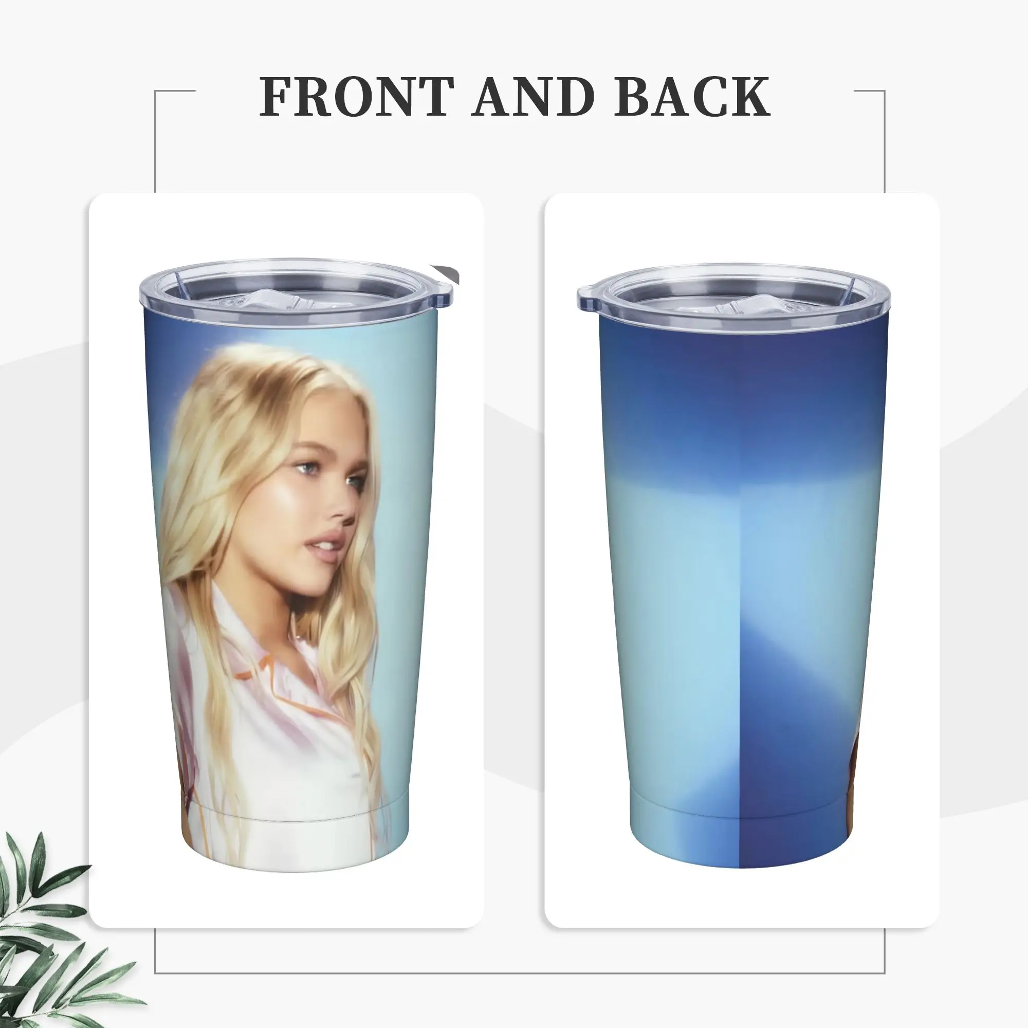 F-Freya Skye Singer Tumbler Vacuum Insulated  Coffee Cups with Lid Straw Office Home Mug Hot Cold Drink