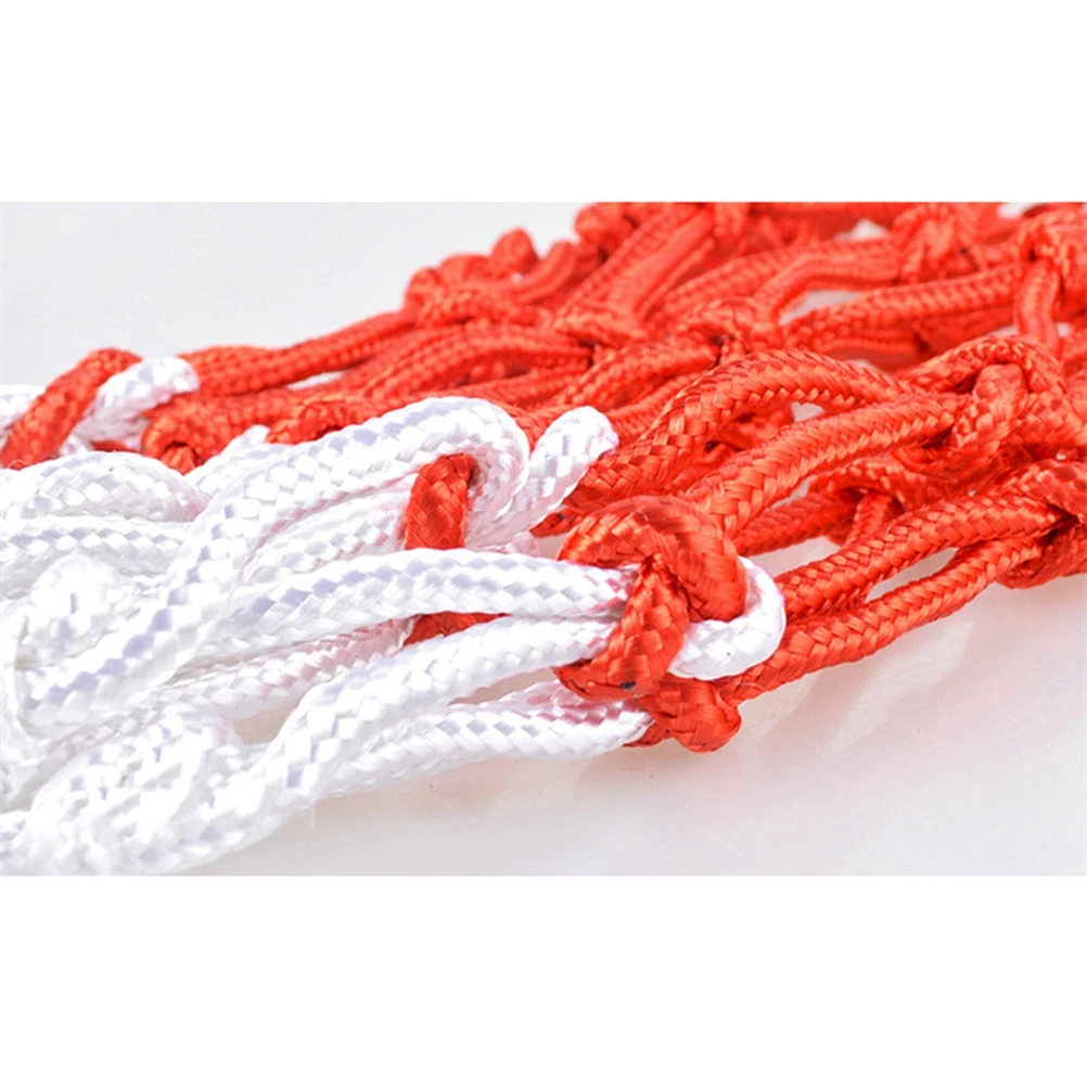 

Nylon Basketball Net Heavy Duty Thick 12 Loops All-Weather Wear-Resistant Fits Standard Rims Red For Indoor Outdoor Courts