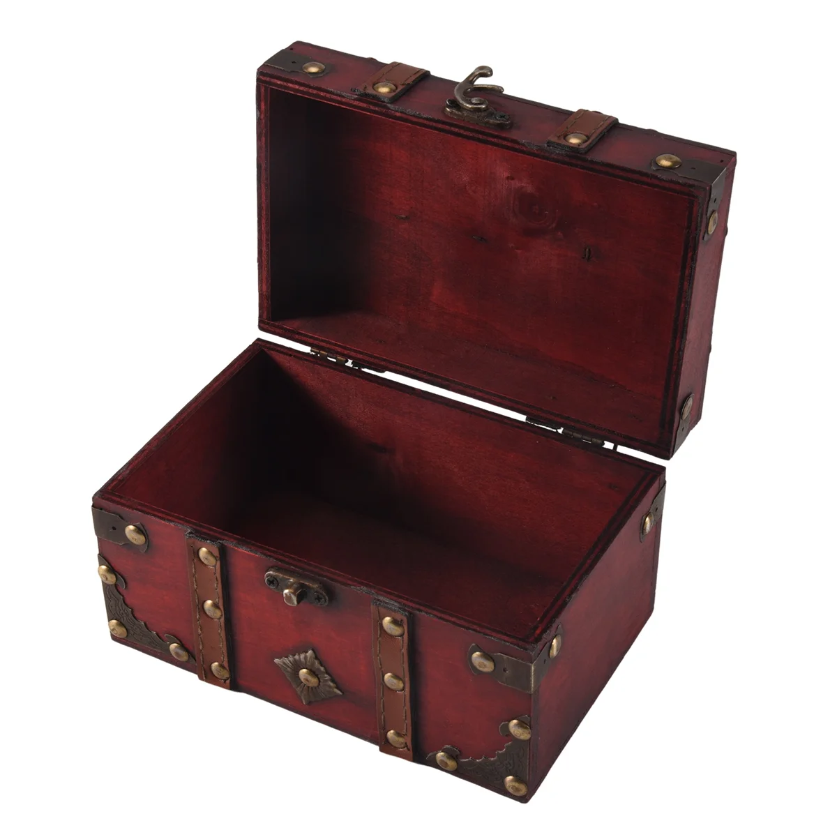 ABQR Retro Treasure Chest Vintage Wooden Storage Box Antique Style Jewelry Organizer for Jewelry Box Trinket Box Small