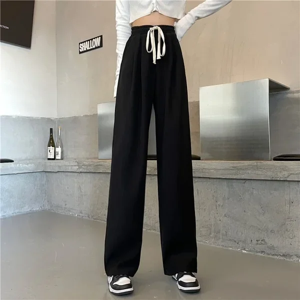 Fashion wide-leg pants women's Korean version casual pants loose straight floor-mopping pants