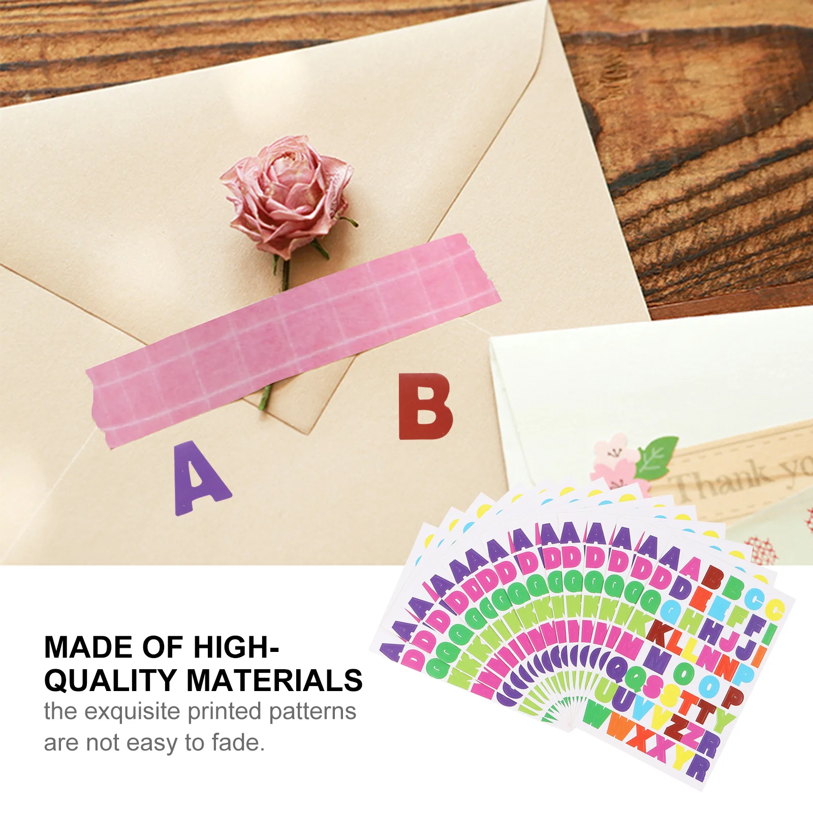 

50pcs Alphabet Letter Stickers Multi Color Diy Scrapbook Adhesive Decorative Stickers For Craft Greeting Cards Gift Wrapping