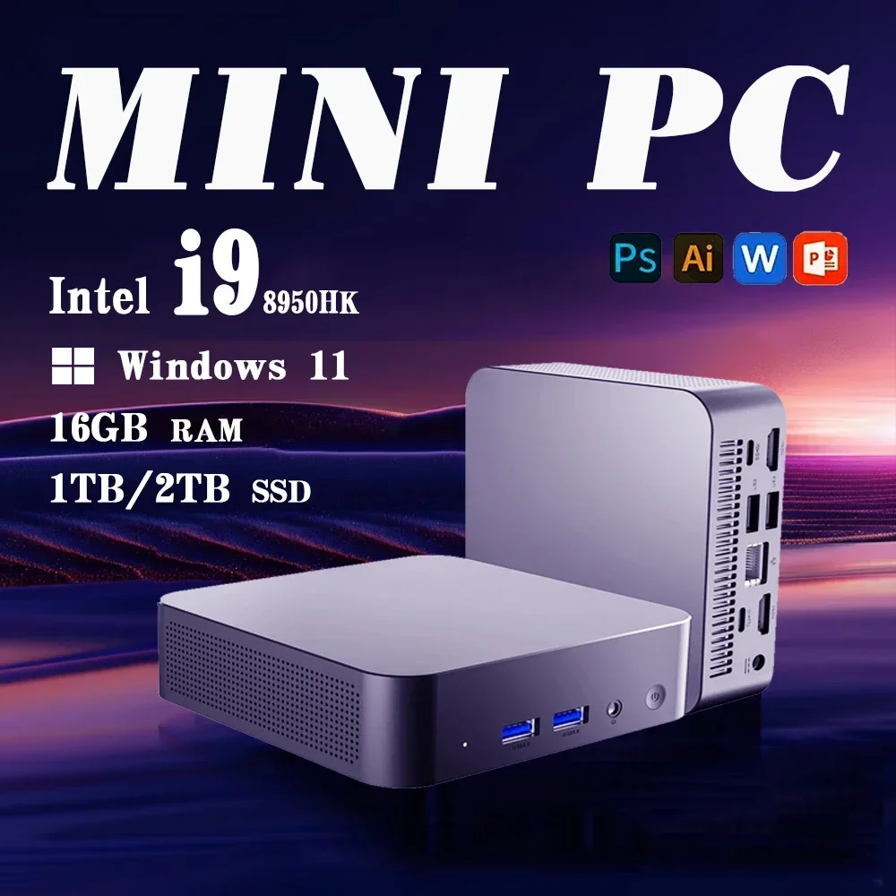 【3-year warranty】2025 New Portable Mini PC Gamer Intel Core i9 8950HK Windows 11 Mini Computer  Gaming PC Desktop