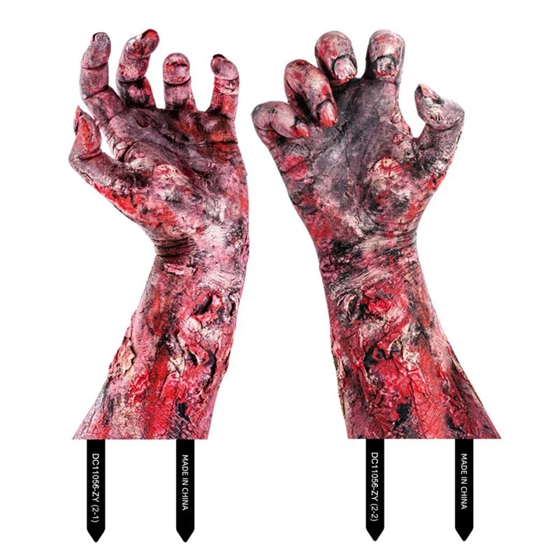 

Spooky Ground Sign for Haunted House Yard Trick Treat Displays‌ Horror Halloween Prop Creepy Claw Lawn Decor with Nails