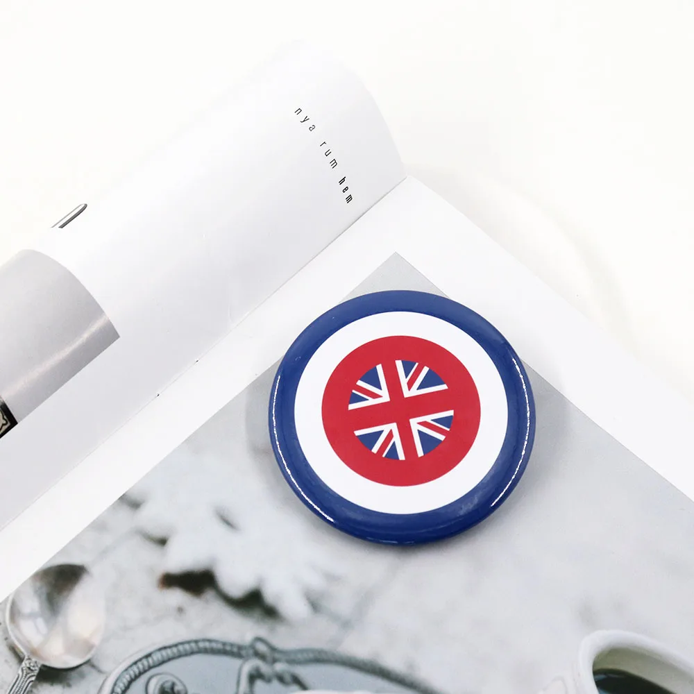 United Kingdom British flag banner mashup shield logo Button Pin Tinplate Badge Jewelry Decorate 58MM Round