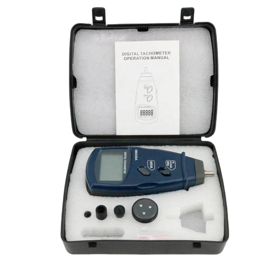 SM2235A Tachometer Kontak Digital Pengukur Kecepatan Permukaan Pengukur RPM Resolusi Tinggi dengan Rentang Otomatis