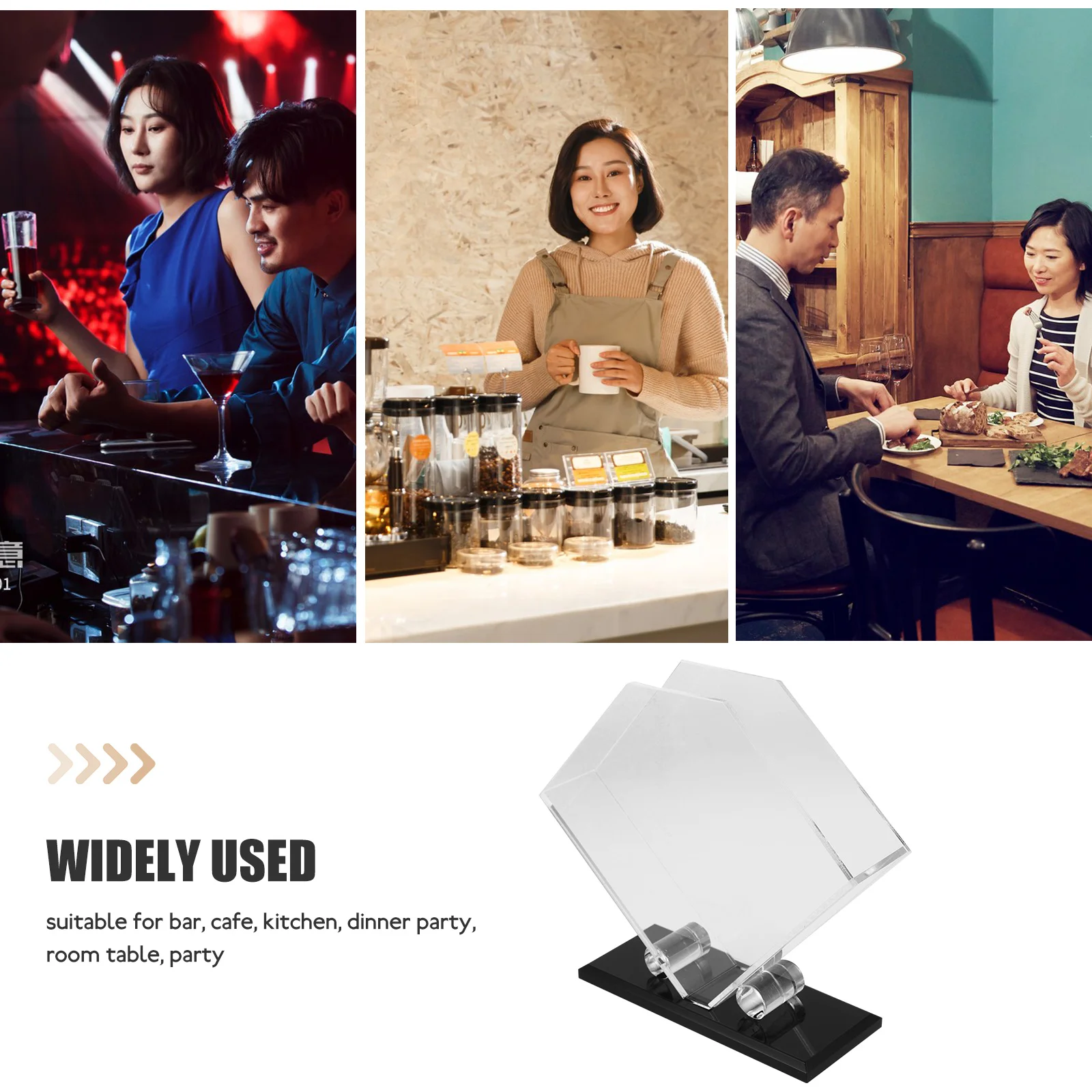 

Acrylic Napkin Holder Clear Tabletop Dispenser Material Smooth Edges Bar Cafe Kitchen Party Restaurant Hotel Office
