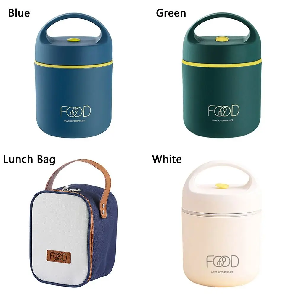 304 Stainless Steel Vacuum Thermal Lunch Box Food Warmer Soup Cup Thermos Containers Bento Box Insulated Lunch Bag for Students