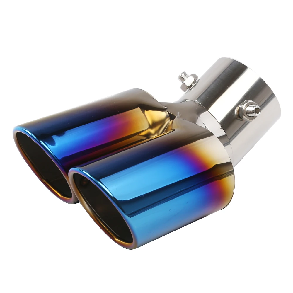 Universal Dual Auspuff Spitze Edelstahl Slant Cut Spitze für Auto Auspuffrohr Verlängerung Modifikation Dekoration Schalldämpfer Endrohr