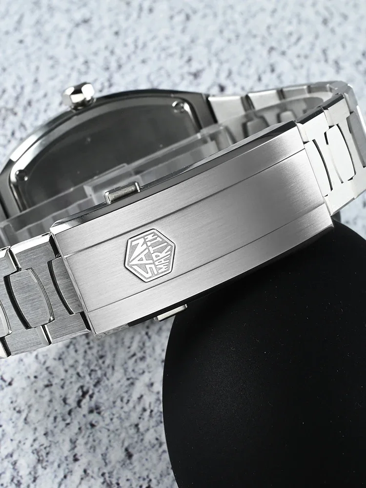 San Martin 39.5mm Tonneau Luxury Men Watch Mineral Dial Casual Sports PT5000 SW200 Automatic Mechanical Sapphire Luminous SN0145