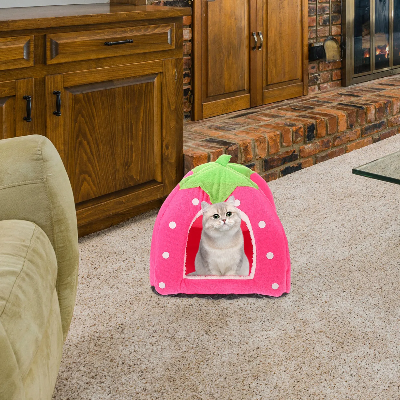 

House Cozy Warm Soft Material Anti-Slide Bottom Indoor Small Dogs Cats Teepee Beds Dog House Nest Yurt