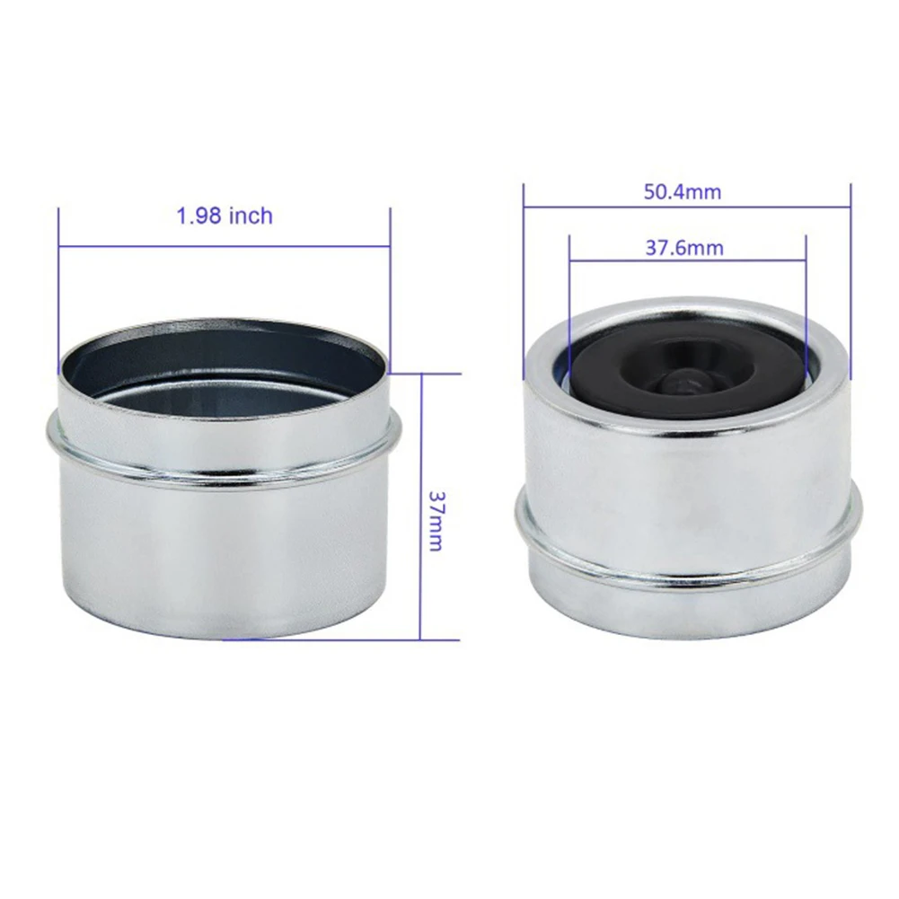 4Pcs Wheel Axle Dust Cover For Camper RV Boat Trailer 1.98-inch Grease Cover Wheel Hub Bearing Anti Sinking Cap  For Camper RV