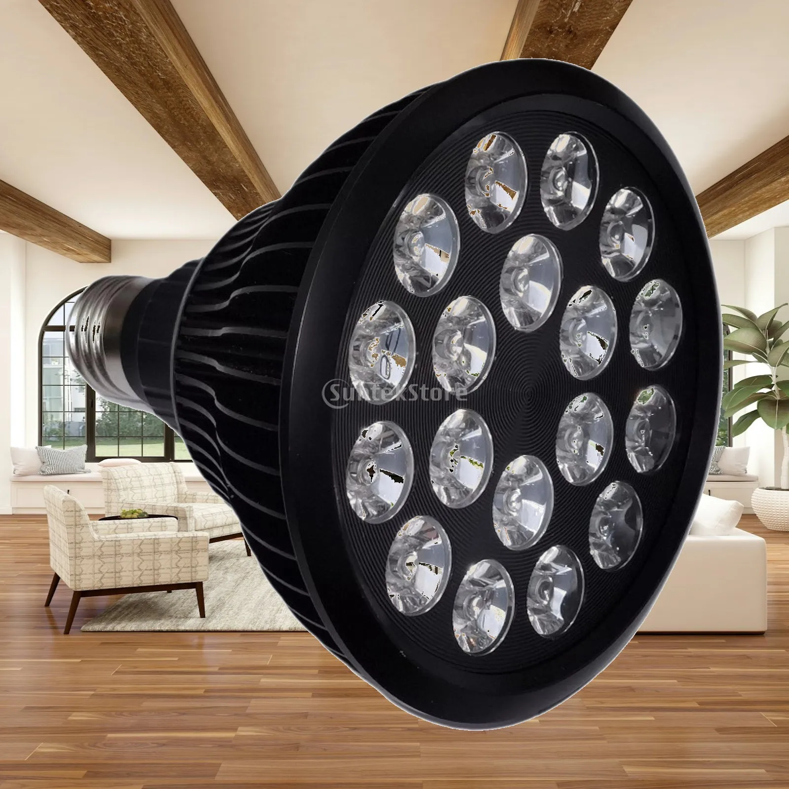 Red Light Lamp Bulb 54W E27 Socket 18 LED 660nm Plus 850nm Near Infrared for Household Face and Body Care