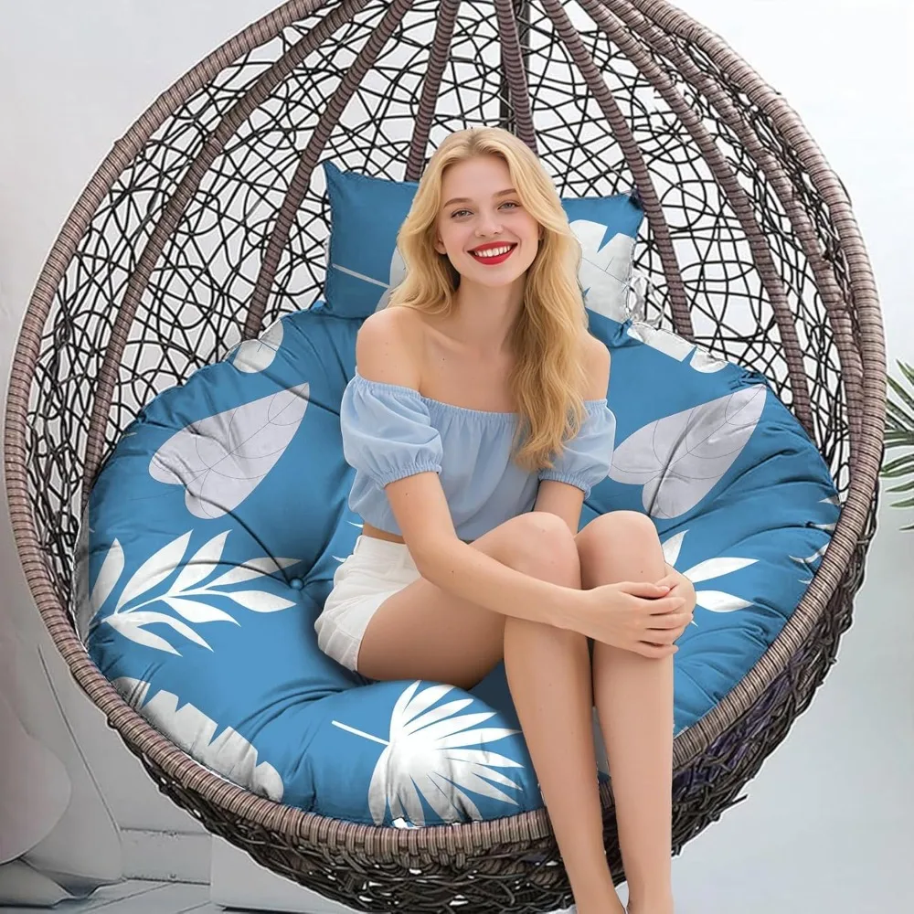 

Замена подушки для круглого стула-яйца на открытом воздухе, водонепроницаемые подушки для стула-качалки 45 дюймов x 45 дюймов W, утолщенные подвесные подушки для стула-качалки с подголовником