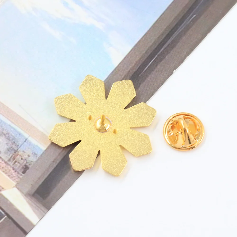 Sun and National Flag Enamel Pin Clothes, Hats and Brooches Decoration Craft Gift for Men and Women