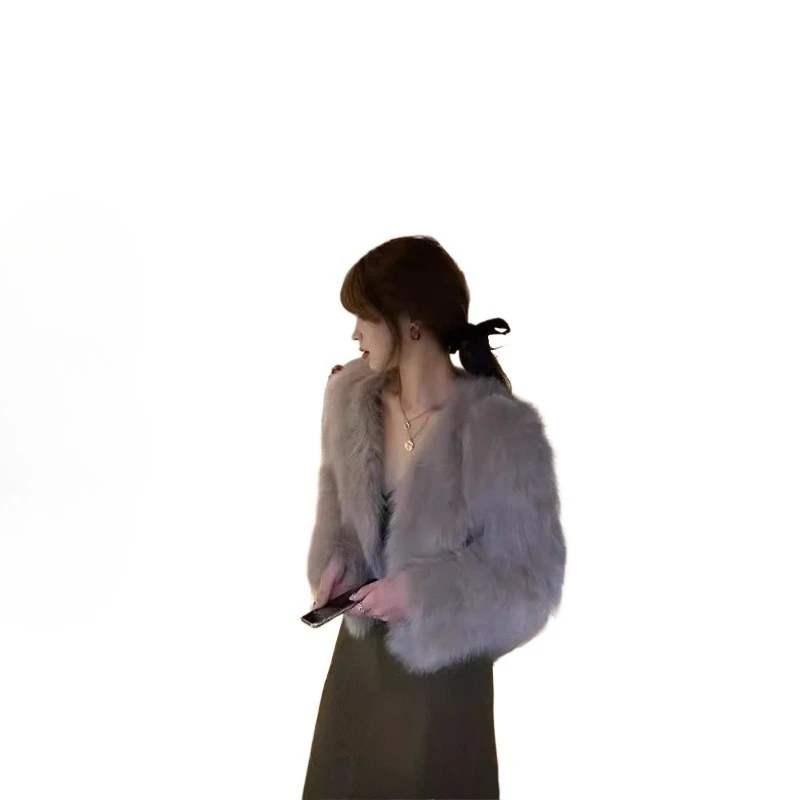 Autumn and Winter Fur Women's Short New Imitation Fox Hair New Internet Celebrity Young Korean Version Winter Hair Short Coat