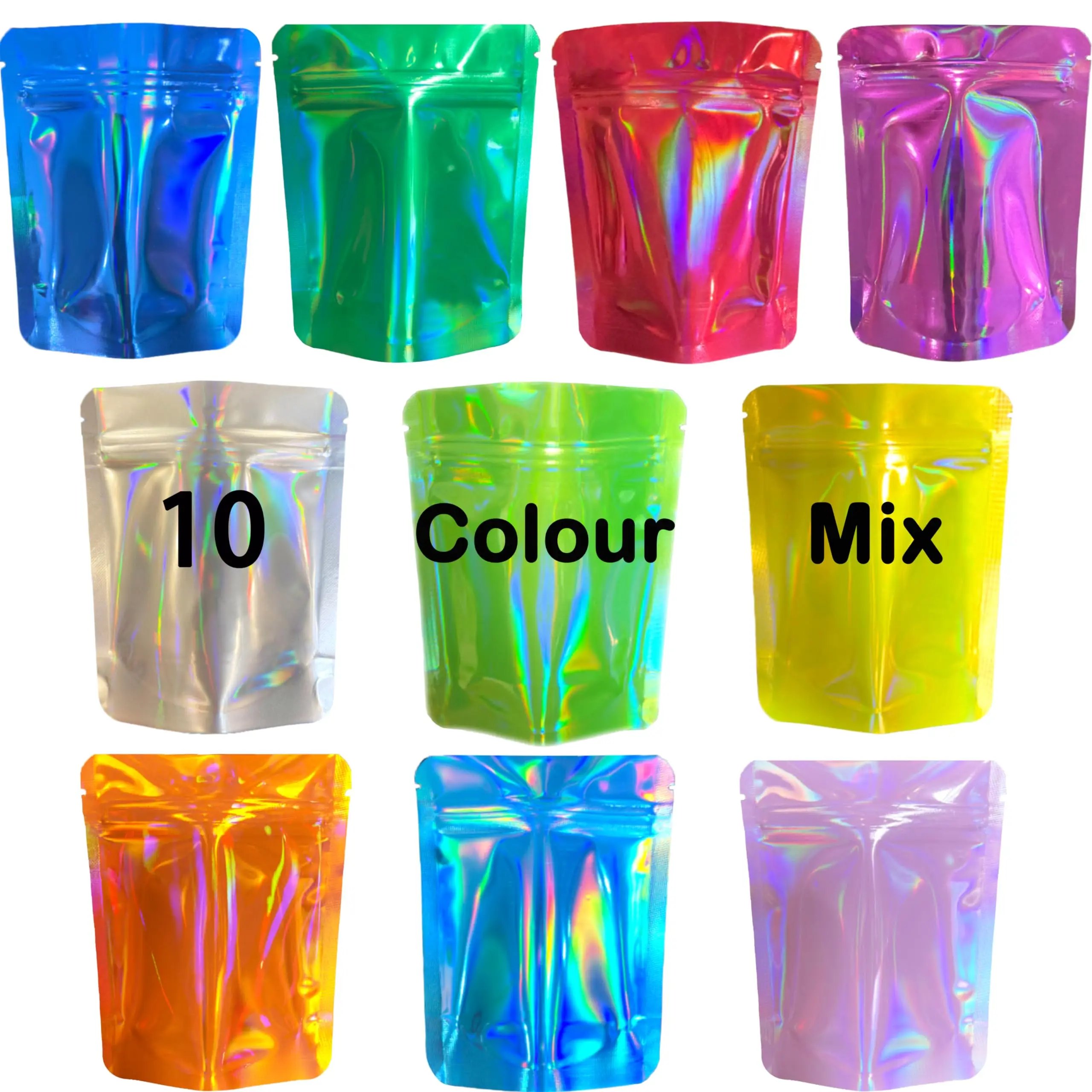 

100 pcs Colored Stand Up Zip lock Foil Pouches Aluminum Foil Standing Pouches,Food Storage Stand Up zip lock Bags 3.5 mylar bag