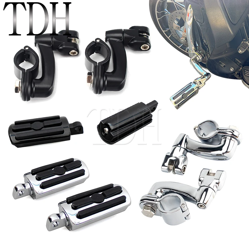 1.25inch 32mm Motorbike Engine Guard Highway Crash Bar Footpegs Foot Rest Pegs For Harley Touring Street Electra Glide FLHT FLTR