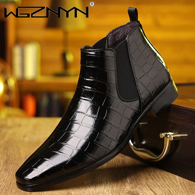 NEW SIZE 39~48 Men Chelsea Boots Brand Retro Formal Shoes Comfortable Leather Ankle Boots Men 2025 Fashion Mens cowboy Boots