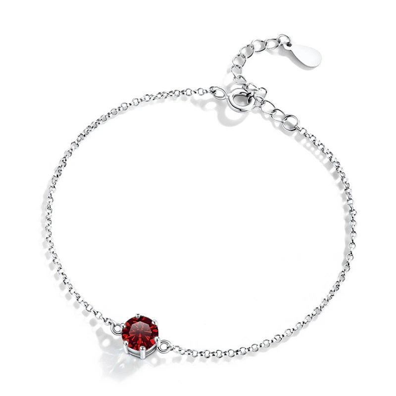 JoyceJelly Women\'s Sterling 925 Silver Bracelet 1 ct D color Moissanite Female Classic Six Claw Luxury Jewelry Anniversary Gift