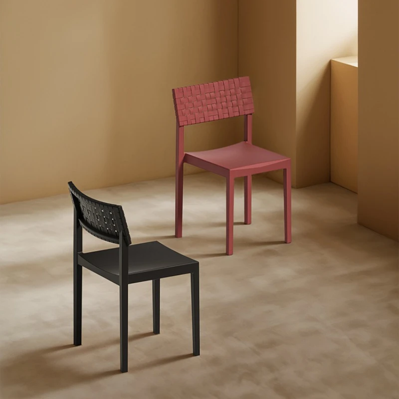 Modern Dining Chairs Ergonomic Restaurant Armchair Simple Living Room Rattan Weaving Chairs Nordic Balcony Decorative Furniture