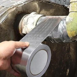 10Meters Fiberglass Aluminum Foil Tape HVAC Heat Resistant Tape Heat Shield Thermal Barrier Adhesive Backed Heat Reflective Tape