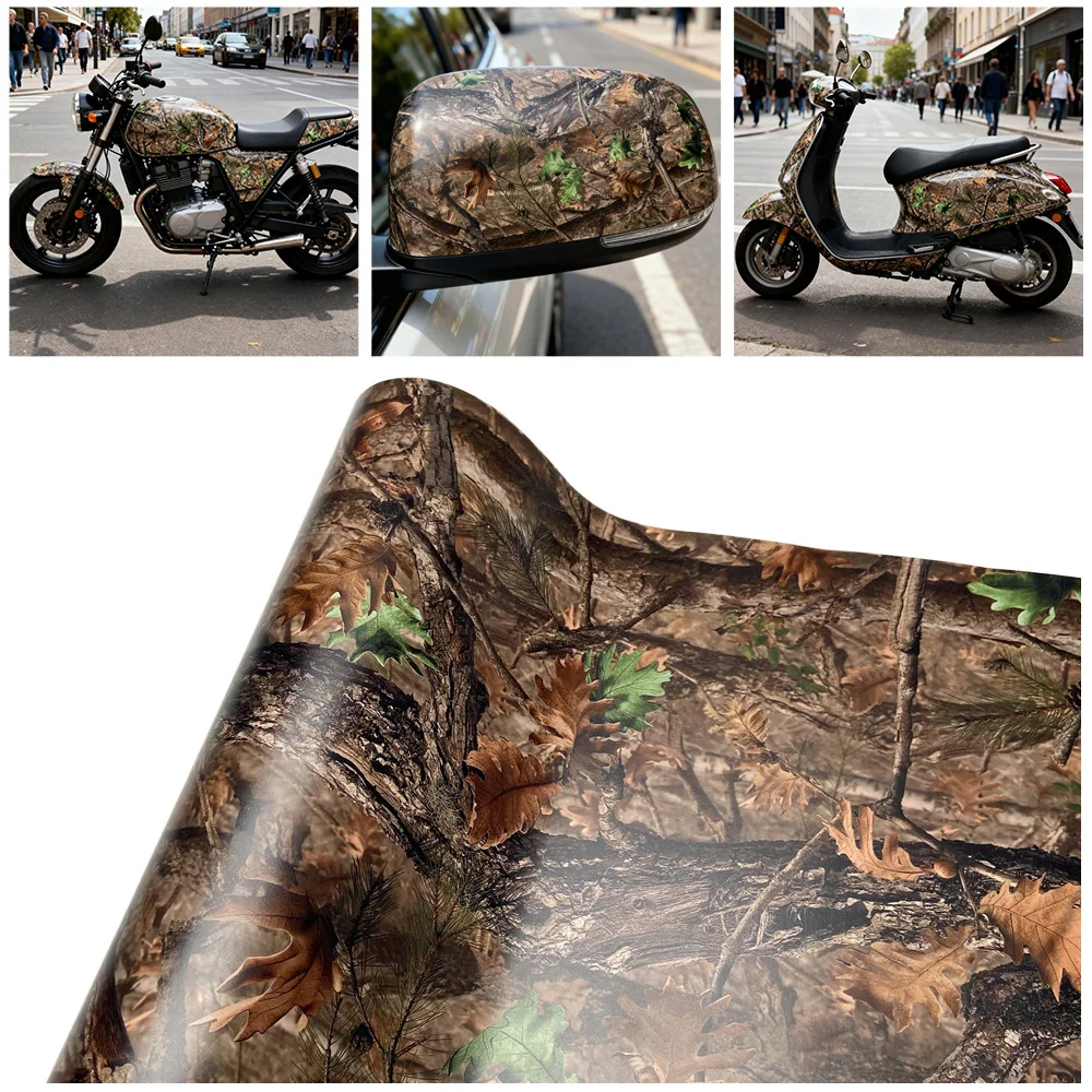 

Jungle Pine Tree Camouflage Vinyl Wrap Film Air Bubble Free for Motorcycle ATV Tuning Car Accessories