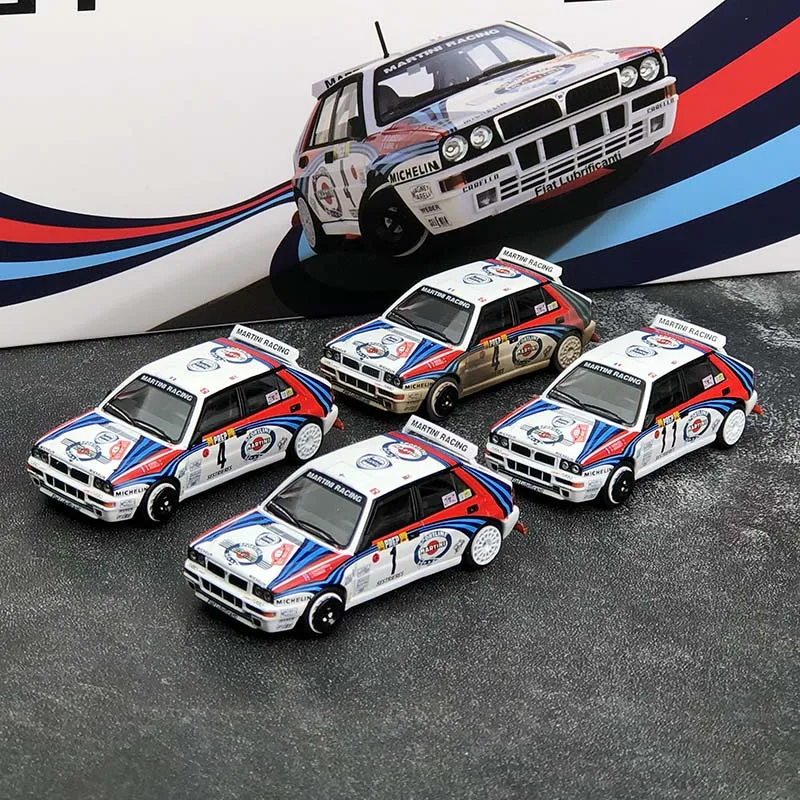 

TSM MINI GT 1:64 Limited Edition Lancia Delta HF Integrale Evoluzione 1992 four-car set Die-cast alloy car model gifts