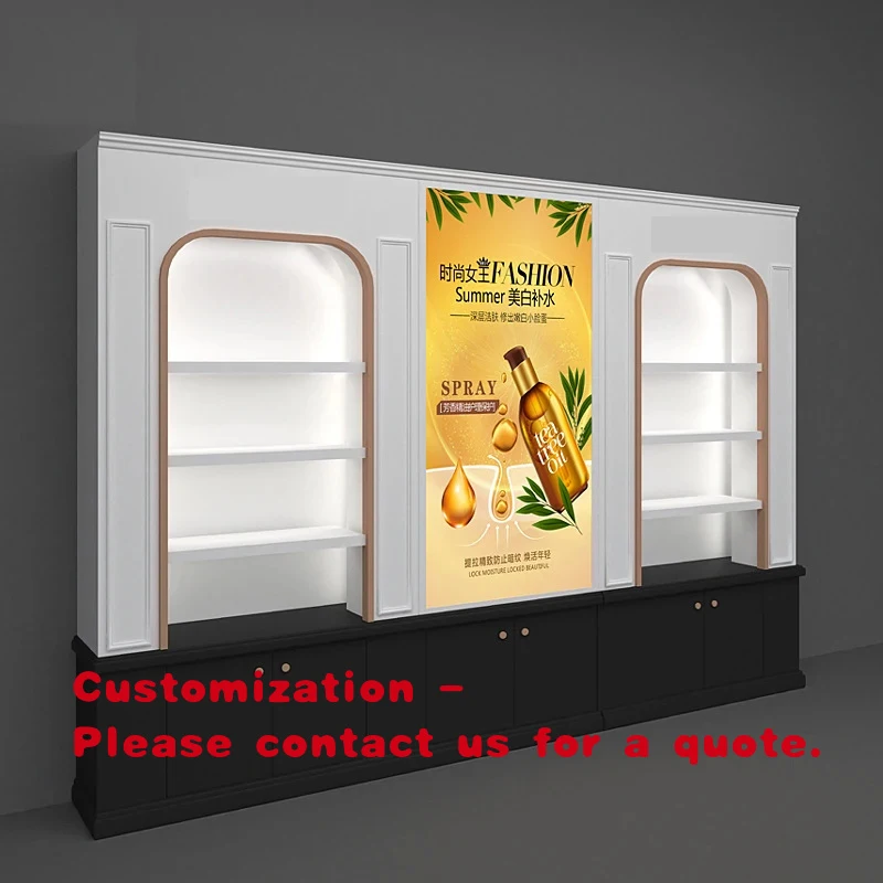 custom.Customized European Painted Cosmetic Display Cabinets Luxury Bags and Accessories Live Streaming Storefront Solutions