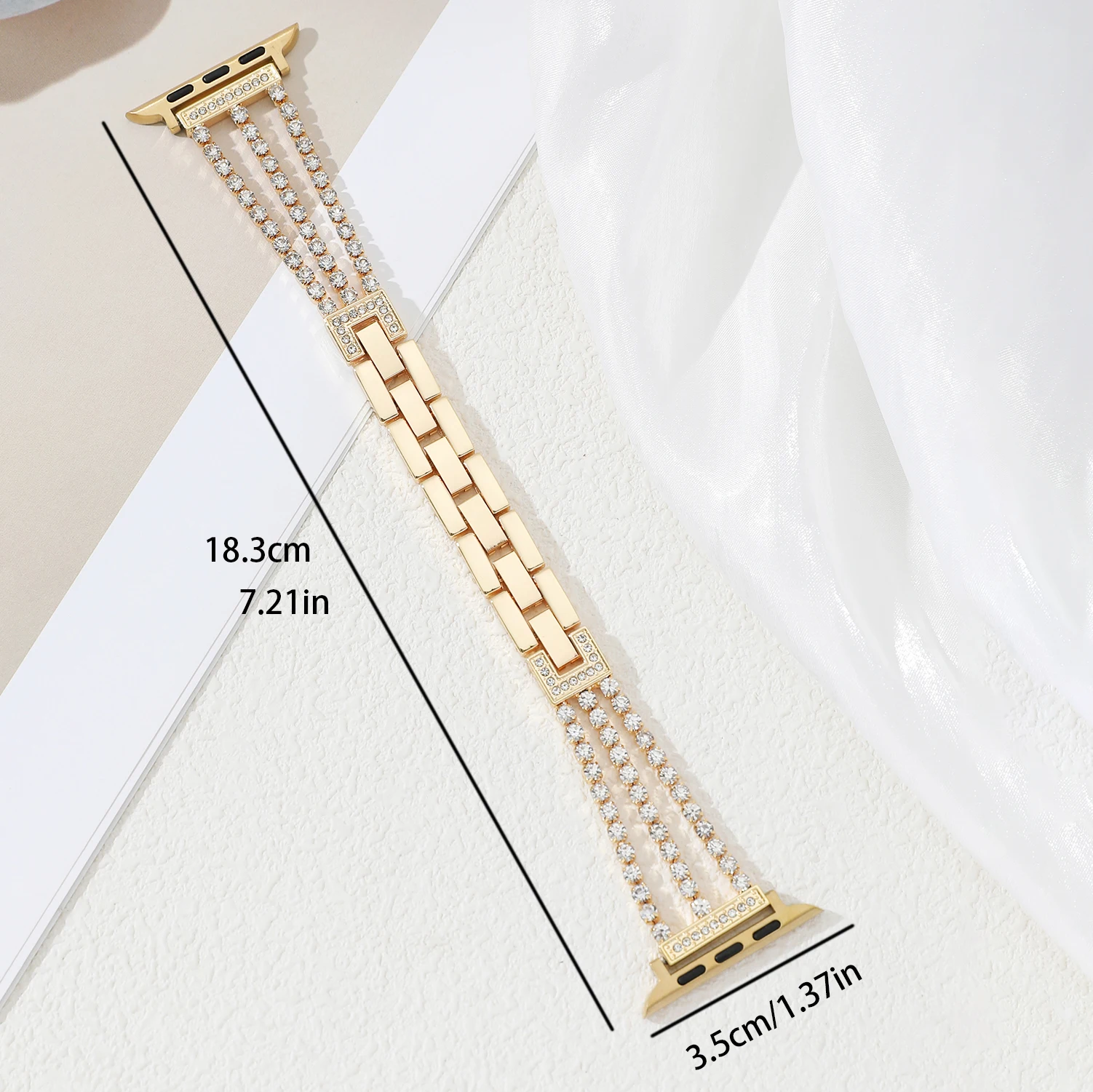 Luxury Three Chain Diamond Strap for Apple Watch S10 42mm Strap 46mm 45mm 44mm 41 40 38mm Elegant Women's Strap for IWTach Ultra