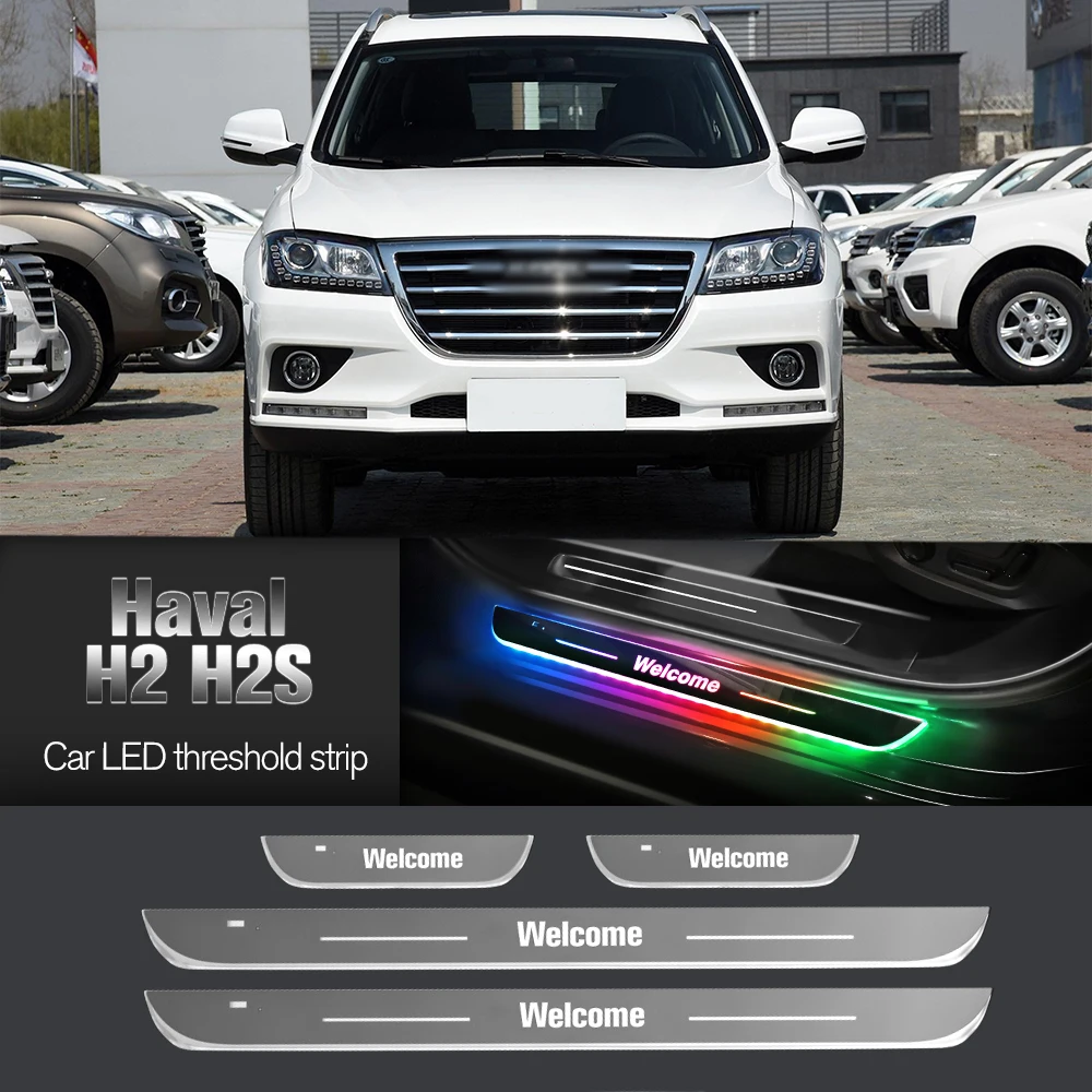 

Car Door Sill Light For Great Wall Haval H2 H2S 2014-2018 2016 Customized Logo LED Welcome Threshold Pedal Lamp Accessories