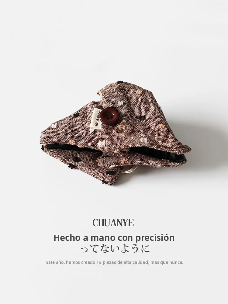 Pinza para el pelo Kawano estilo japonés con botón retro marrón, de alta gama, para mujer, con temperamento delicado, pinza d...