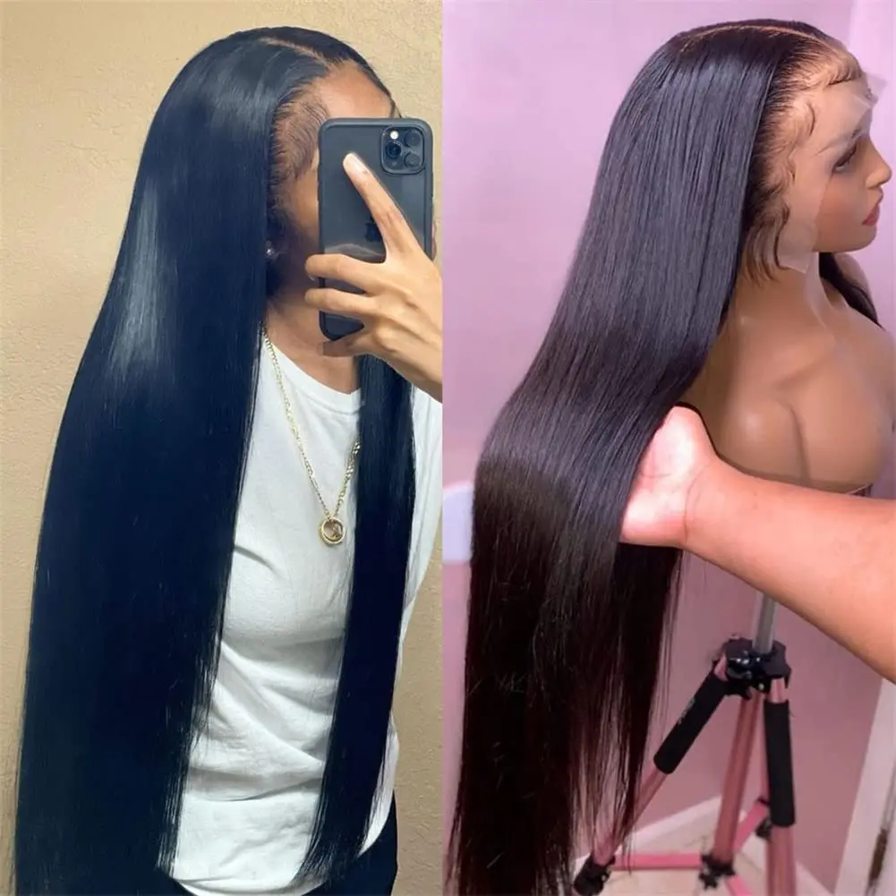 Bone Straight Lace Front Wigs Human Hair 30 Inch 13x4 13x6 HD Lace Frontal Wig 4x4 Closure Wig 360 Human Hair Lace Frontal Wigs