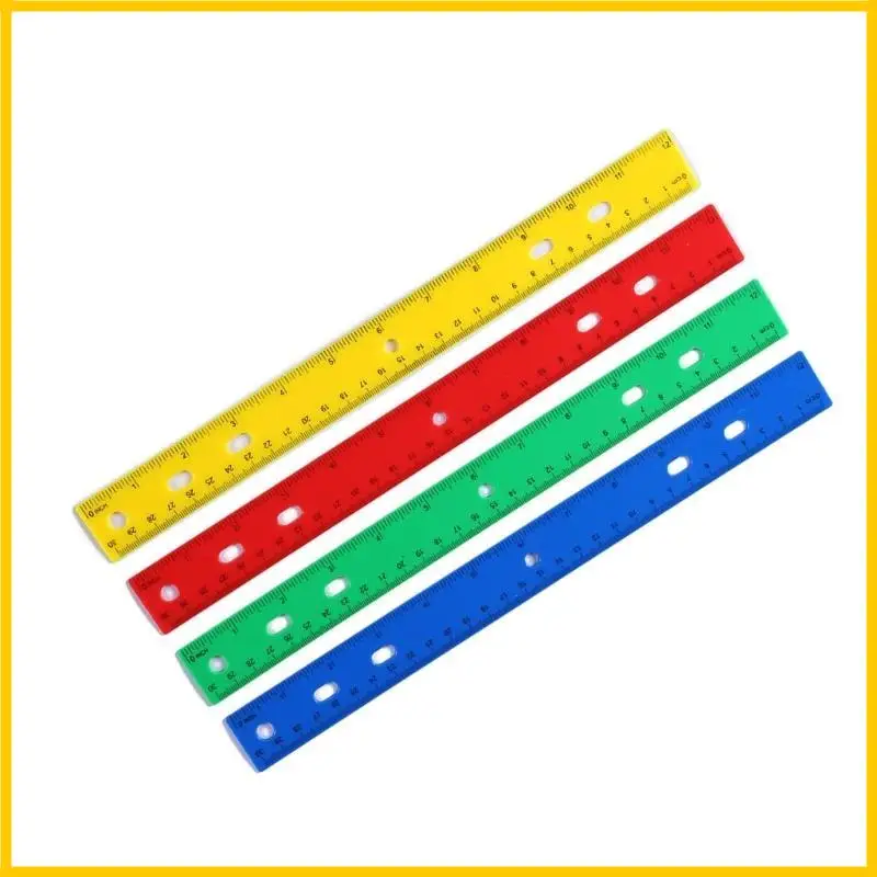 12 بوصة من الحكام الملونة الصافية مع حاكم الرسم الملون في الرياضيات مع مقياس سنتيمترات بوصات لقياس