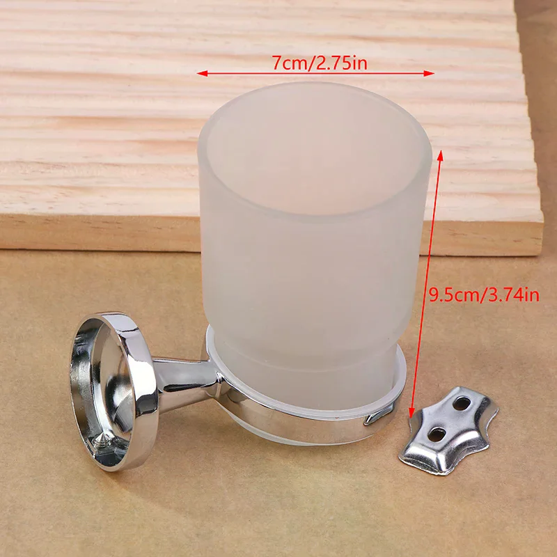 Tempat Sikat Gigi Modern Dinding Kamar Mandi dengan Gelas Kaca, Bingkai, Organizer Penyimpanan Kamar Mandi, Tempat Sikat Gigi, Peralatan Kamar Mandi