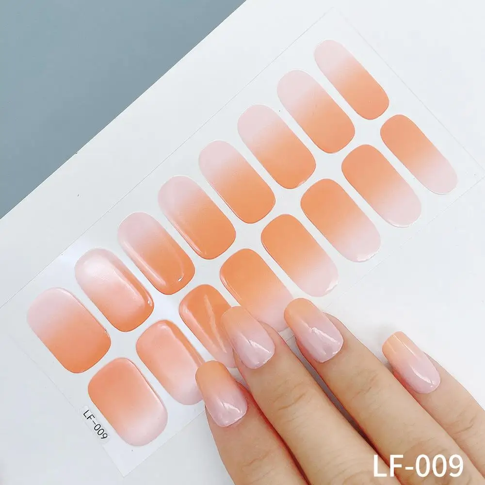 Bricolage manucure 3D dégradé couleur fournitures mignon autocollant couverture complète décor ongles enveloppes décalcomanie imperméable auto-adhésif ongles décalcomanie