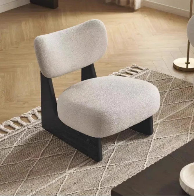 Solid wood fabric sofa chair Internet celebrity medieval balcony leisure chair B & B ins wind single chair