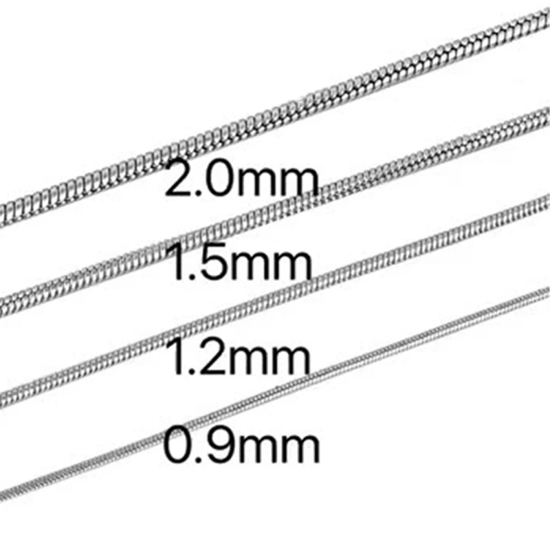 Inoxidável ouro cor correntes 0.9mm-2mm aço inoxidável cobra correntes colar torção corda jóias feminino cadeias longas acessórios