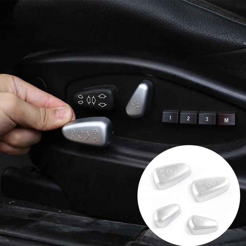 

ABS Silver Car Front Seat Adjustment Switch Button Cover Trim For BMW X3 E83 2006 2007 2008 2009 2010 Interior Accessories