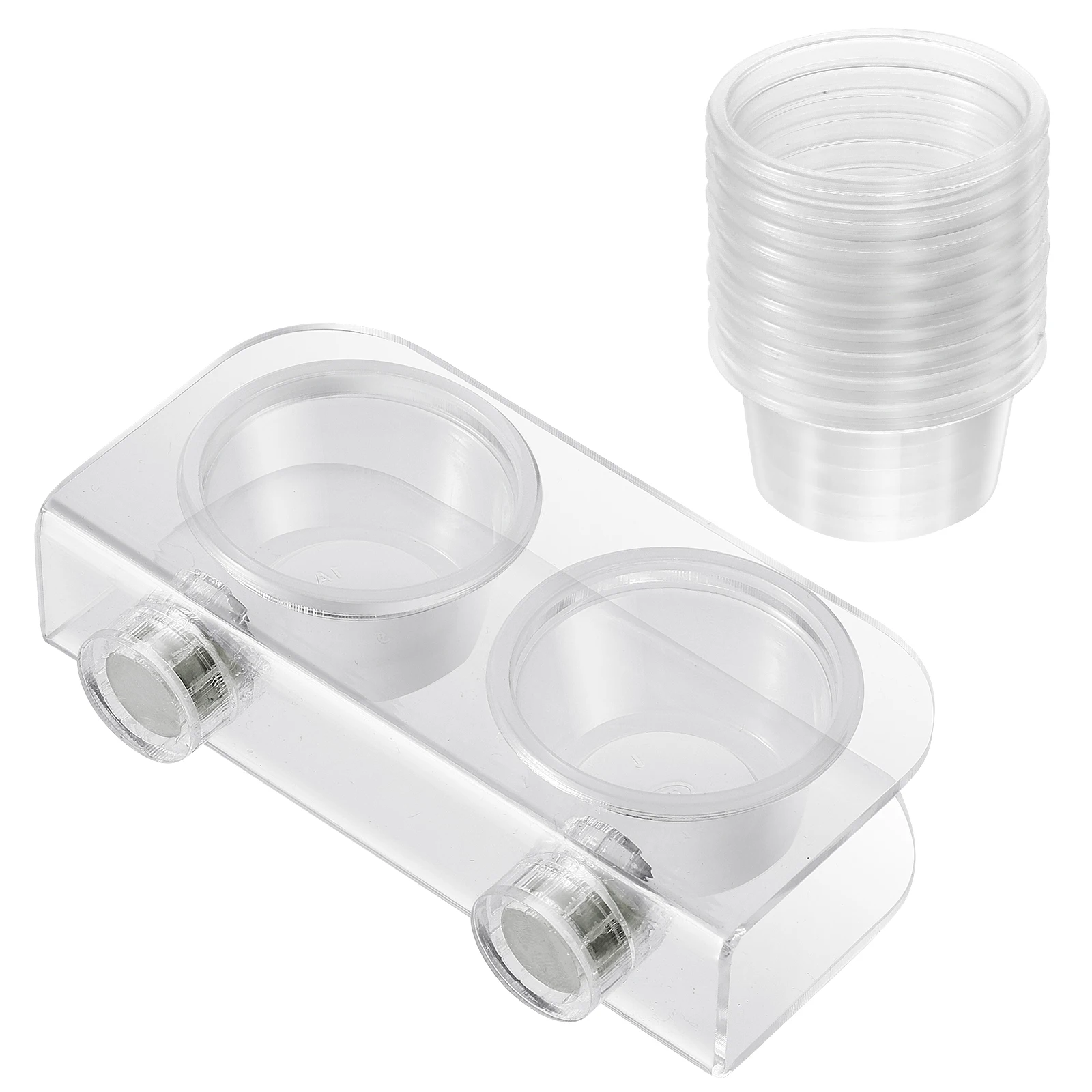 

10 Reptile Feeding Cups Durable Acrylic Gecko Bowls Magnetic Lizard Food Pet Dish Small Animals Drinking Eating