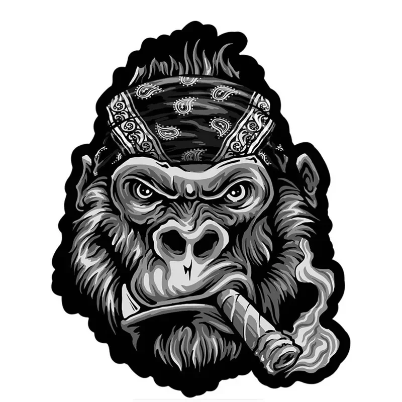 Car Stickers Gorilla Smoking Vinyl Decals Motorcycle Decal Decoration Accessories Waterproof Sunscreen Cover Scratches PVC,15CM