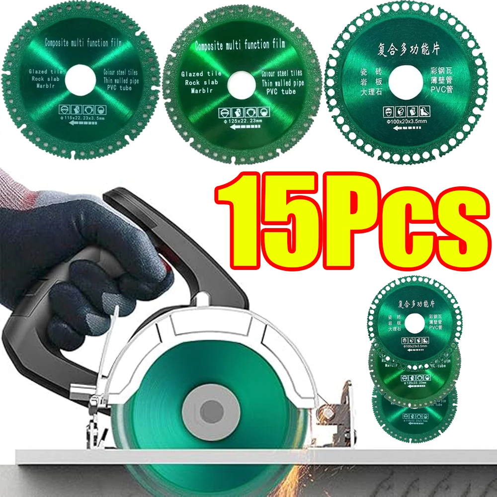 1-15Pcs 100/115/125mm Diamond Saw Blade Cutting Disc Multifunctional Cutting Saw Blade for Concrete Ceramic Marble Metal Stone