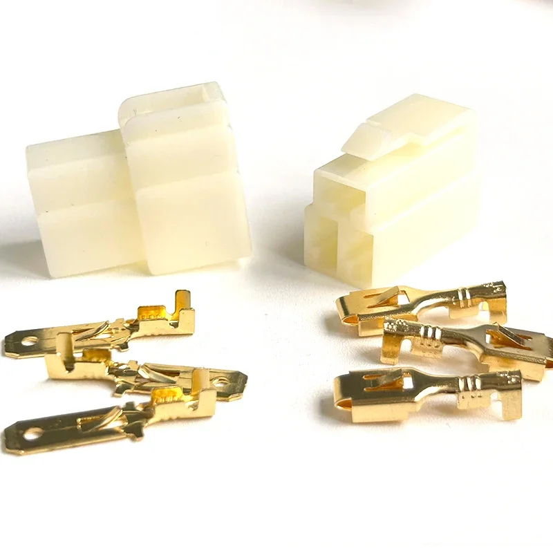 5set Automotive Electrical Wire Connector Male Female Cable Terminal Plug Kits for Motorcycle, Bike, Car 2 /3/4/6/8/9Pin 6.3mm